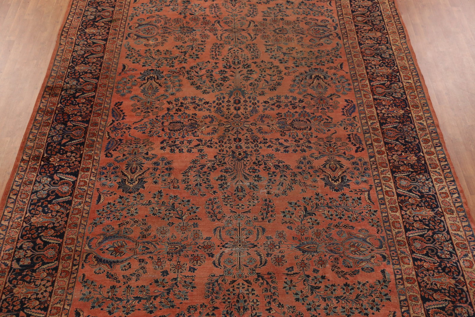 Pre-1900 Vegetable Dye Sarouk Persian Large Rug 11x19 - 4