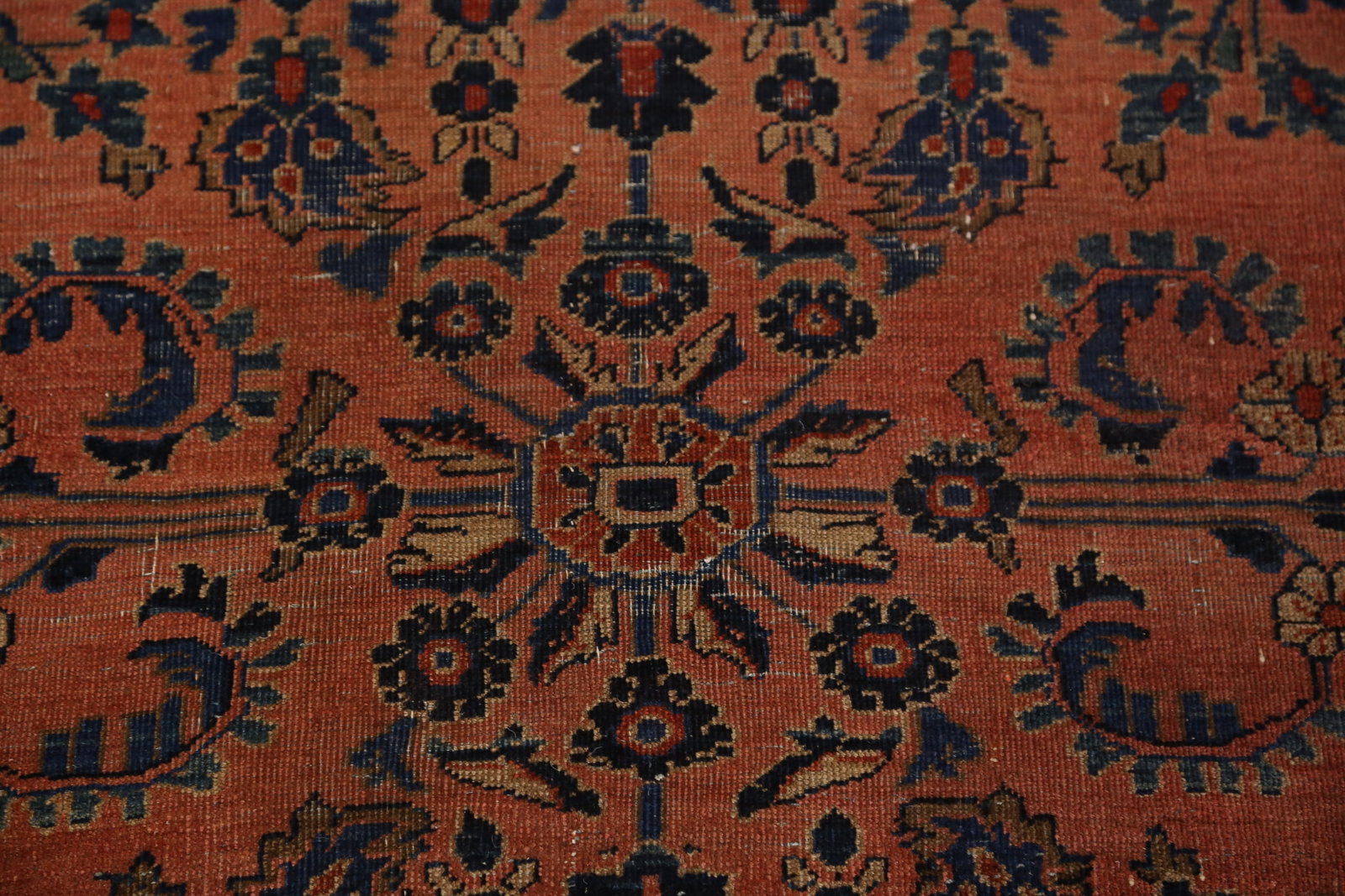 Pre-1900 Vegetable Dye Sarouk Persian Large Rug 11x19 - 9