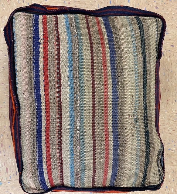 Highly Detailed Fine silk sumak kilim Rug Very Soft Wool cushion 1.8x1.8x1.3 h - 7