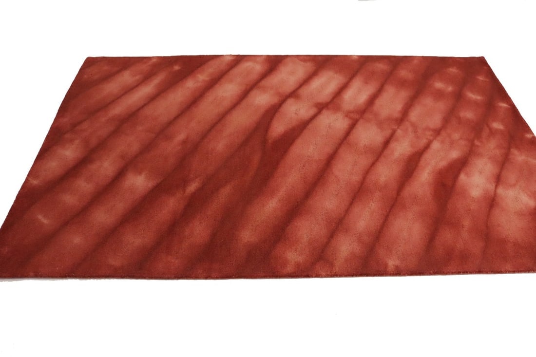 Maroon Red Tie-Dye 5X8 Hand-Tufted Modern Rug - 5
