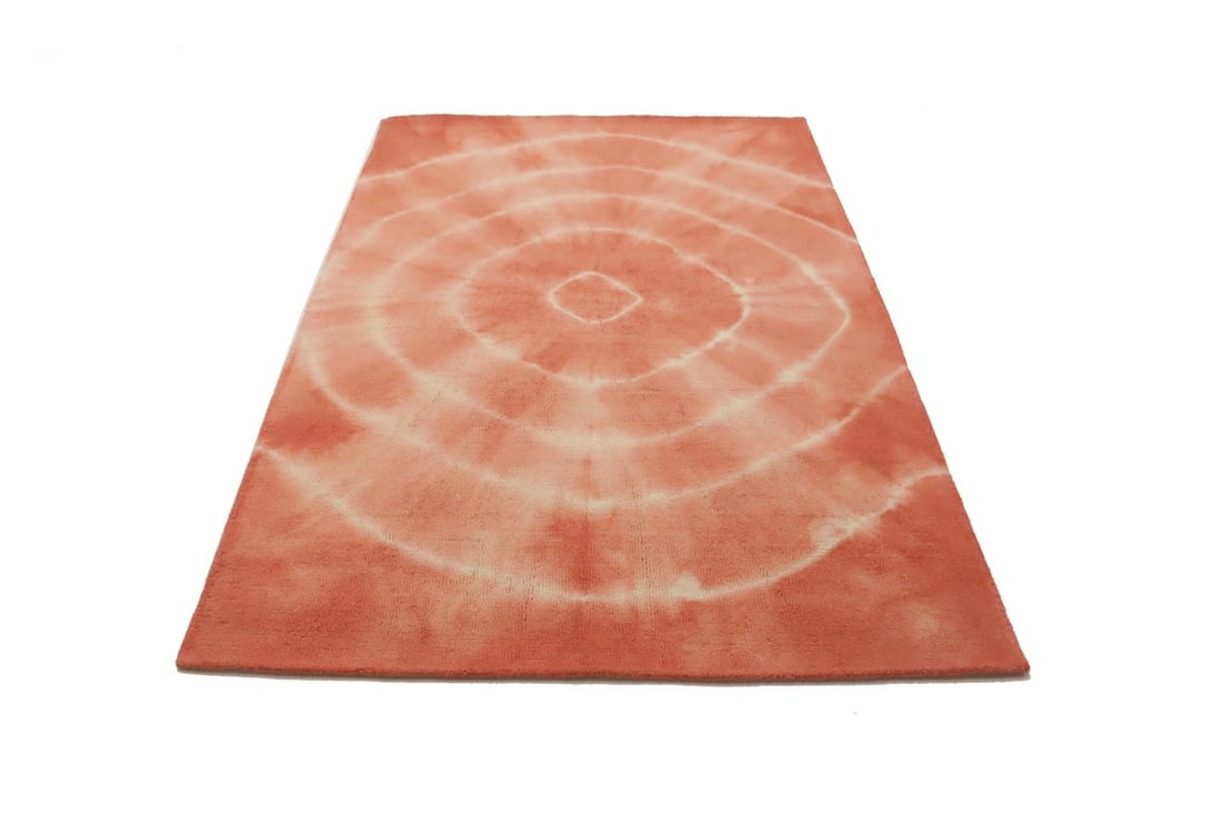 Coral Tie-Dye 5X8 Hand-Tufted Modern Rug - 3