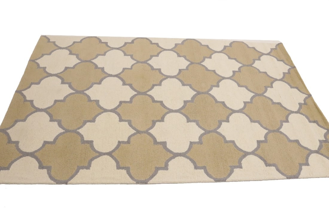 Multicolored Trellis 5X8 Hand-Tufted Modern Rug - 5