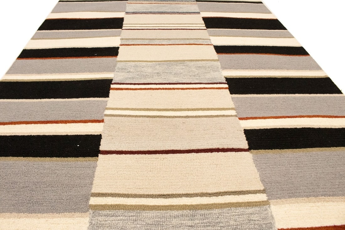 Multicolored Stripes 5X8 Hand-Tufted Modern Rug - 12