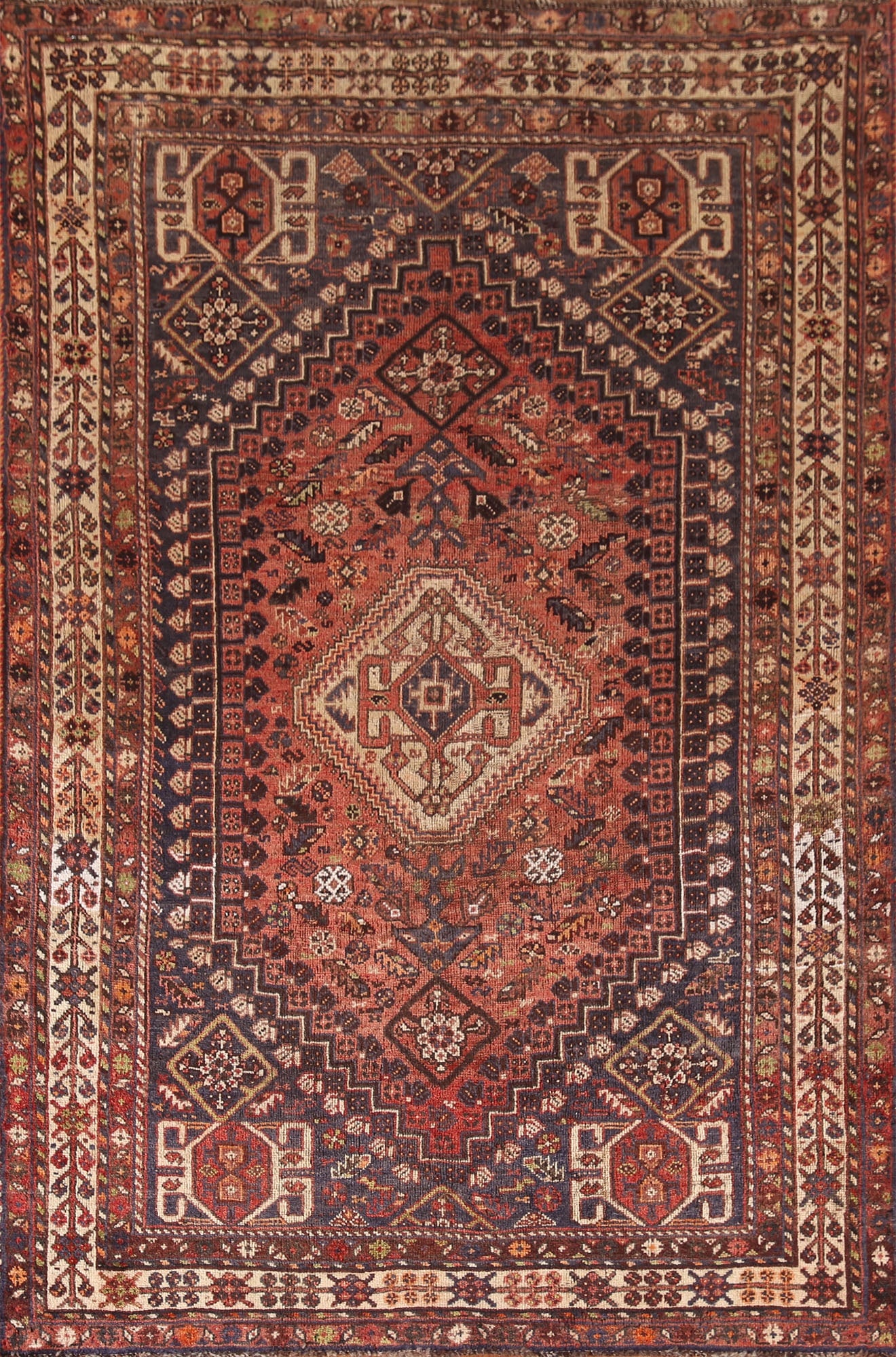 Vegetable Dye Shiraz Persian Area Rug 5x8: Title: Vegetable Dye Shiraz Persian Area Rug 5x8Description:A Beautiful Genuine Iran ( Persia ) Shiraz rug is Hand Knotted by skillful weavers in Iran ( Persia ) with 100% Wool Material. This rug is