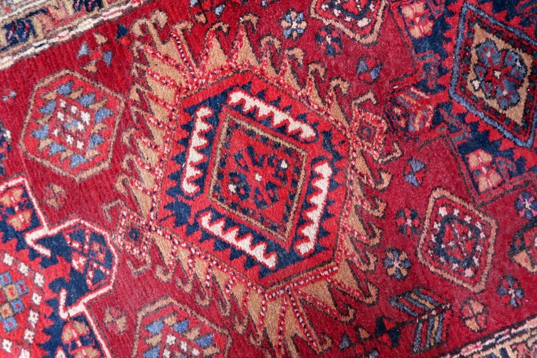 Handmade vintage Persian Malayer runner 3.5' x 10.5' (108cm x 321cm) 1930s - 4