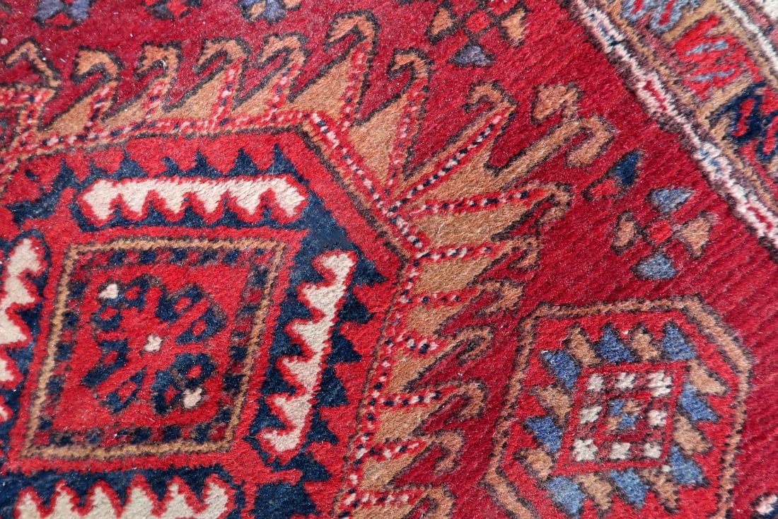 Handmade vintage Persian Malayer runner 3.5' x 10.5' (108cm x 321cm) 1930s - 7