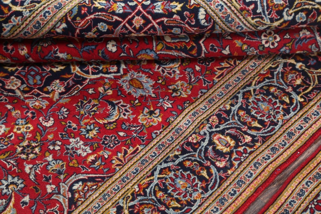 Set of 2 Floral Red Kashan Persian Area Rug 5x7 - 17