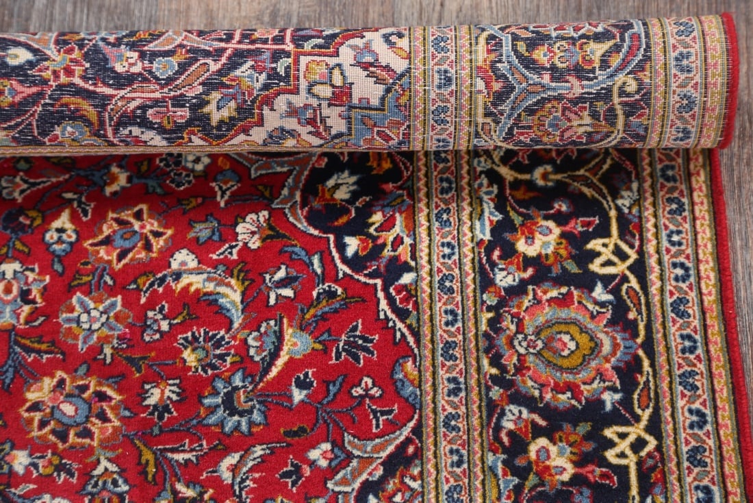 Set of 2 Floral Red Kashan Persian Area Rug 5x7 - 18