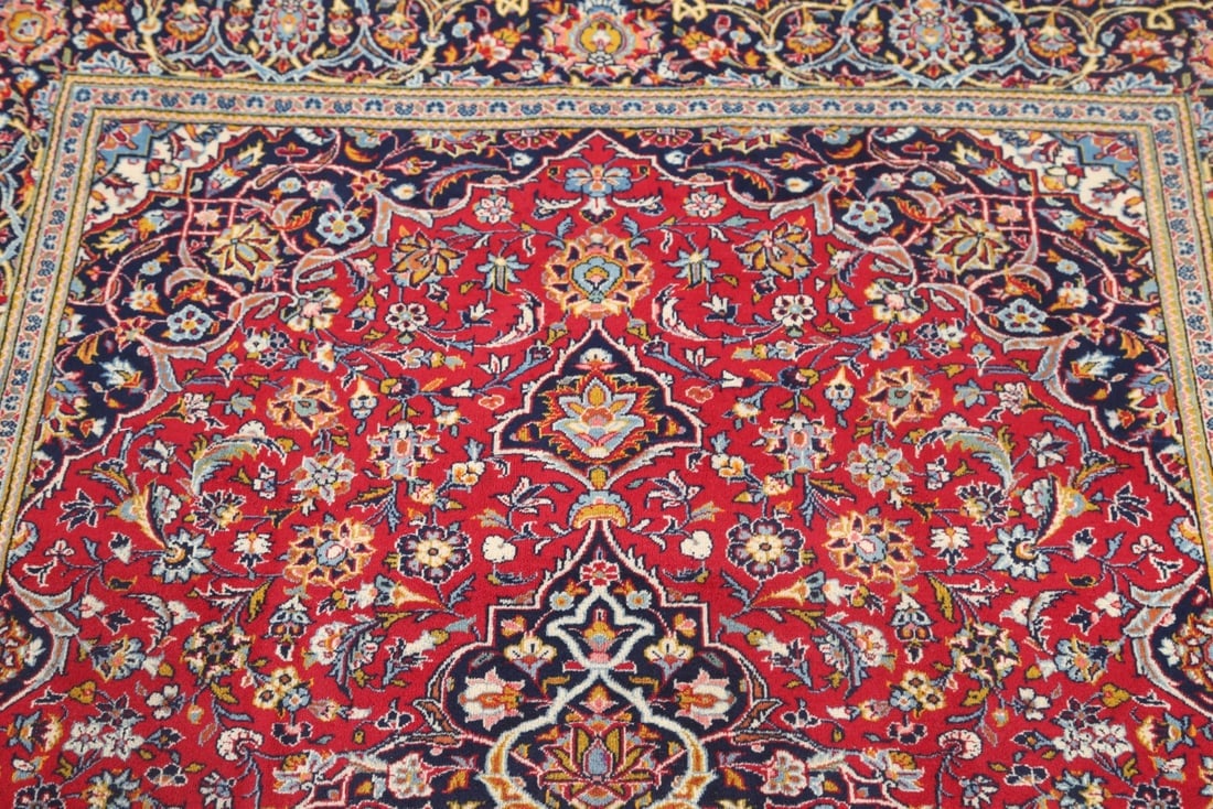 Set of 2 Floral Red Kashan Persian Area Rug 5x7 - 7