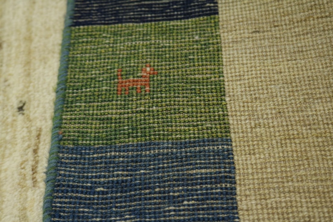 Cream Tribal 7X7 Gabbeh Persian Square Rug - 18