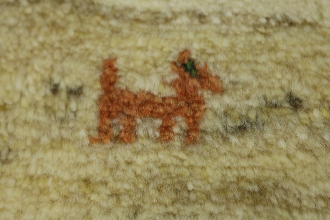 Cream Tribal 7X7 Gabbeh Persian Square Rug - 7