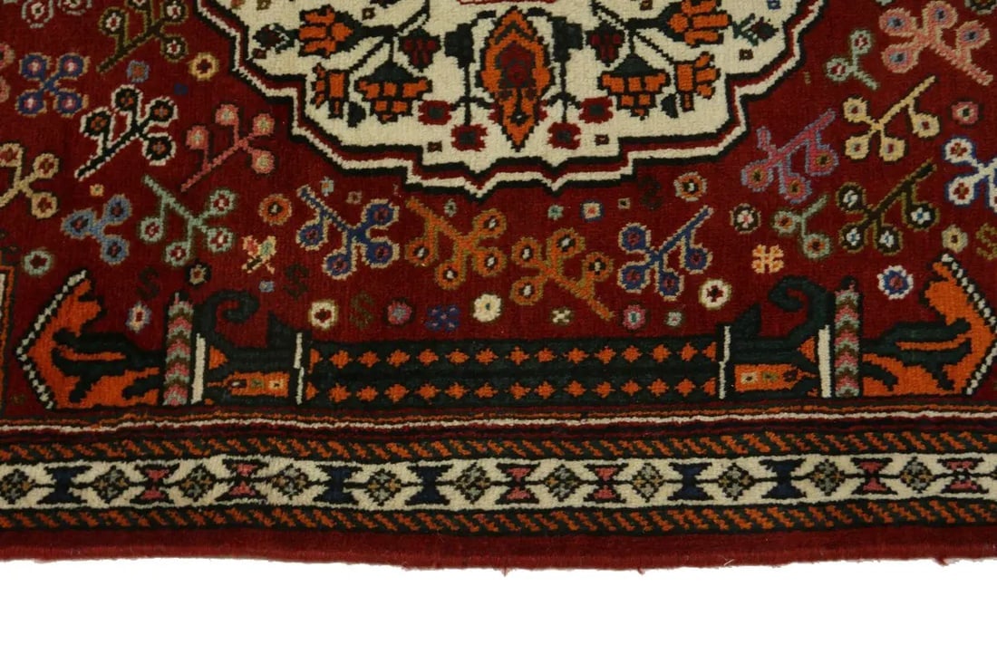 Red Tribal 3X5 Shiraz Persian Rug - 10
