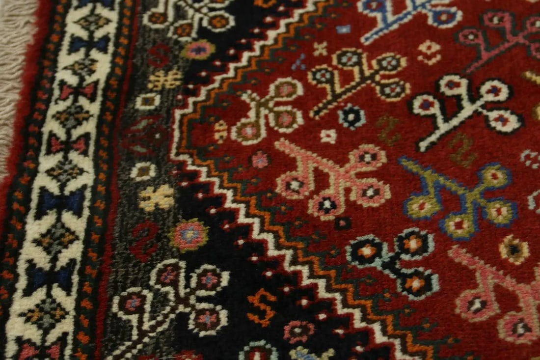 Red Tribal 3X5 Shiraz Persian Rug - 11