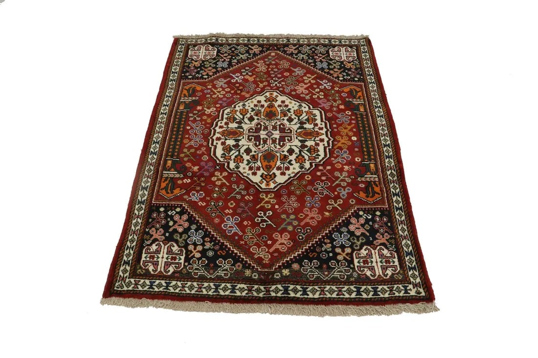 Red Tribal 3X5 Shiraz Persian Rug - 2