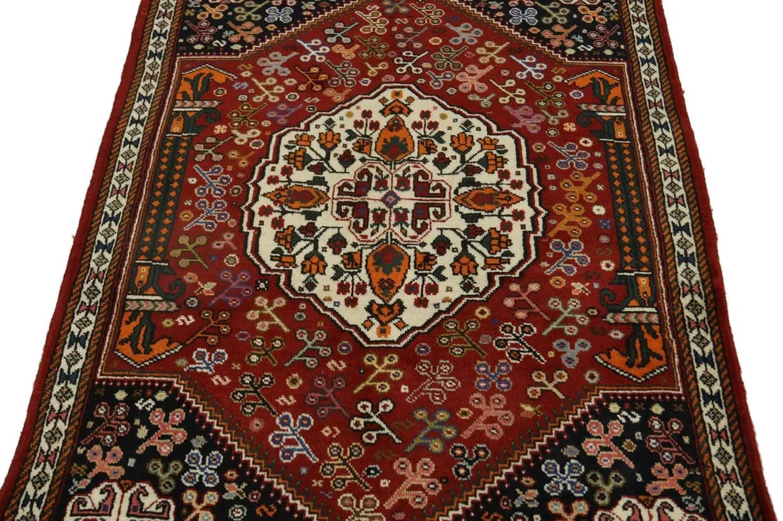 Red Tribal 3X5 Shiraz Persian Rug - 3