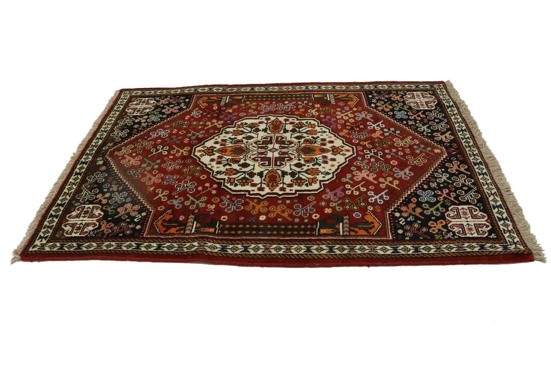Red Tribal 3X5 Shiraz Persian Rug - 5