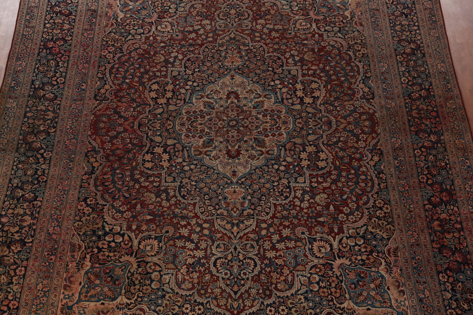 Pre-1900 Vegetable Dye Signed Mashad Persian Area Rug 10x13 - 4