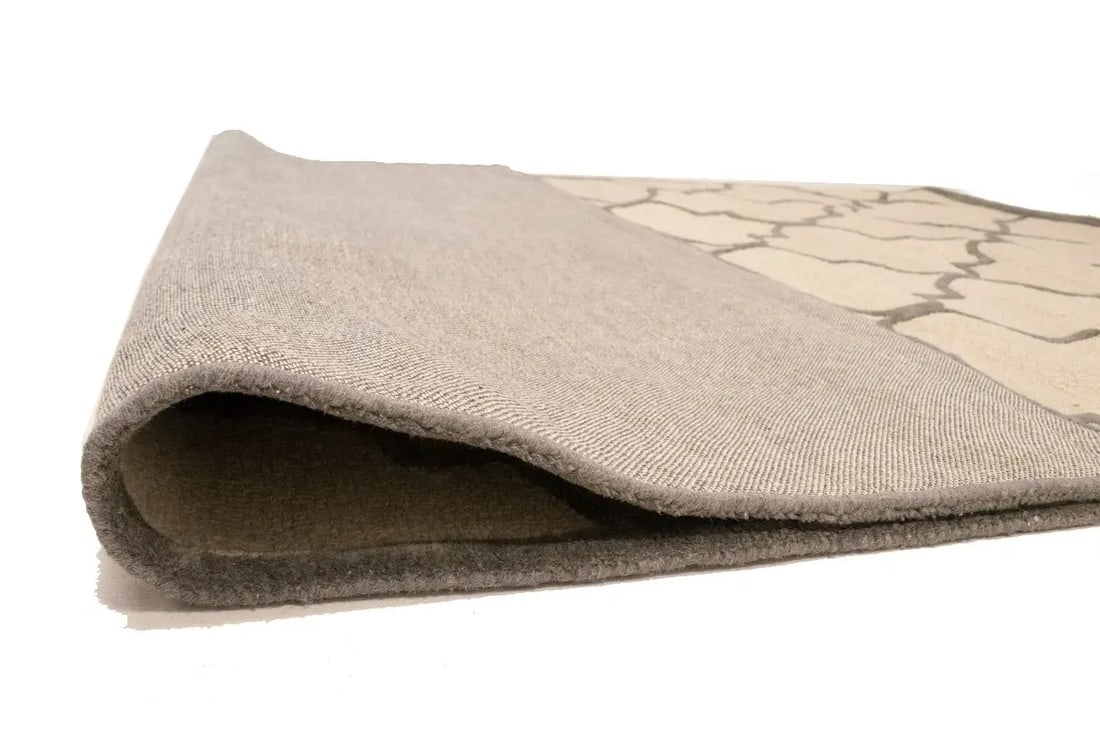 Cream & Brown Trellis 5X8 Hand-Tufted Modern Rug - 15