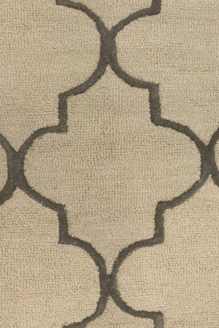 Cream & Brown Trellis 5X8 Hand-Tufted Modern Rug - 8