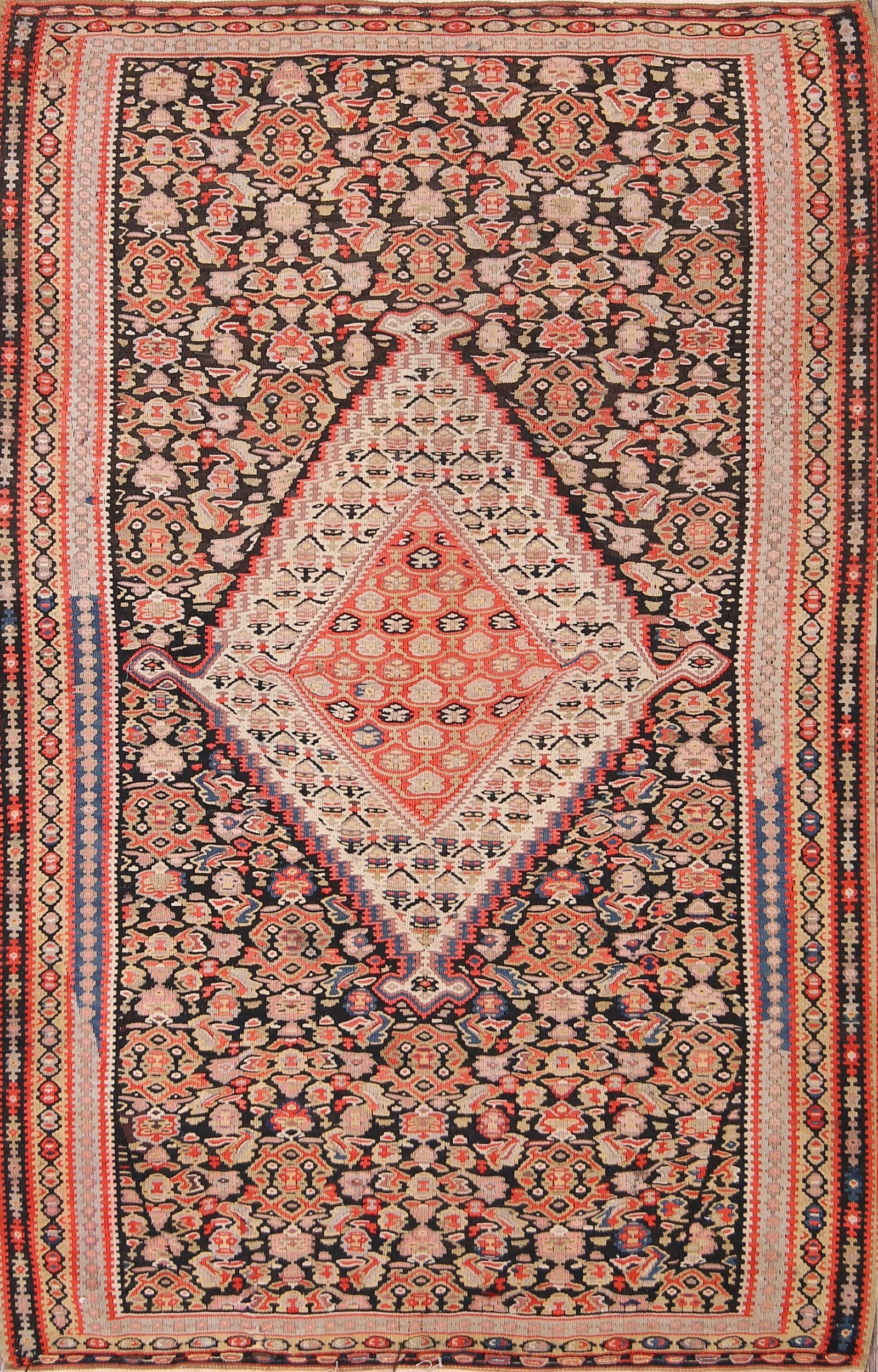 4x7 Kilim Senneh Bidjar Persian Area Rug (1 of 19)
