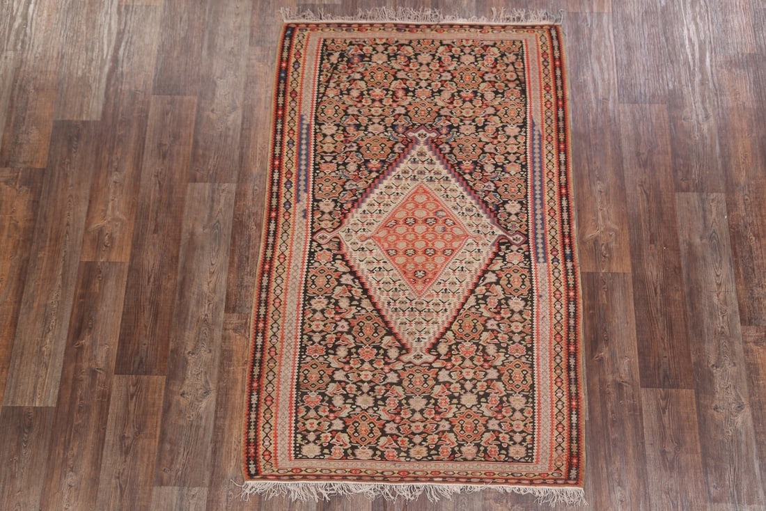 4x7 Kilim Senneh Bidjar Persian Area Rug - 2