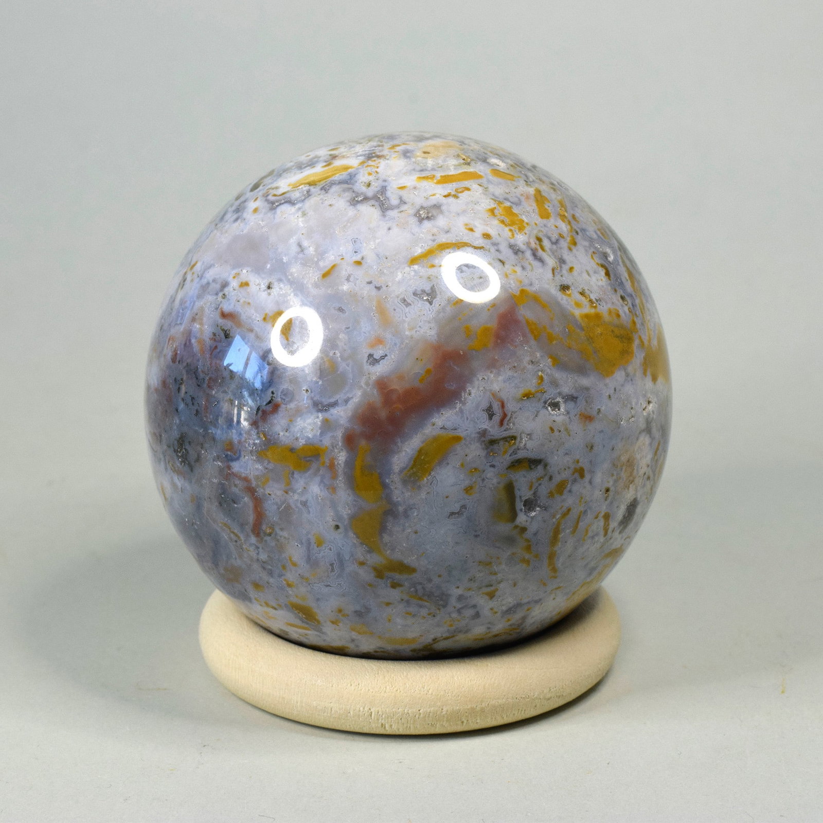 6.8 cm Polished Ocean Jasper sphere - 4