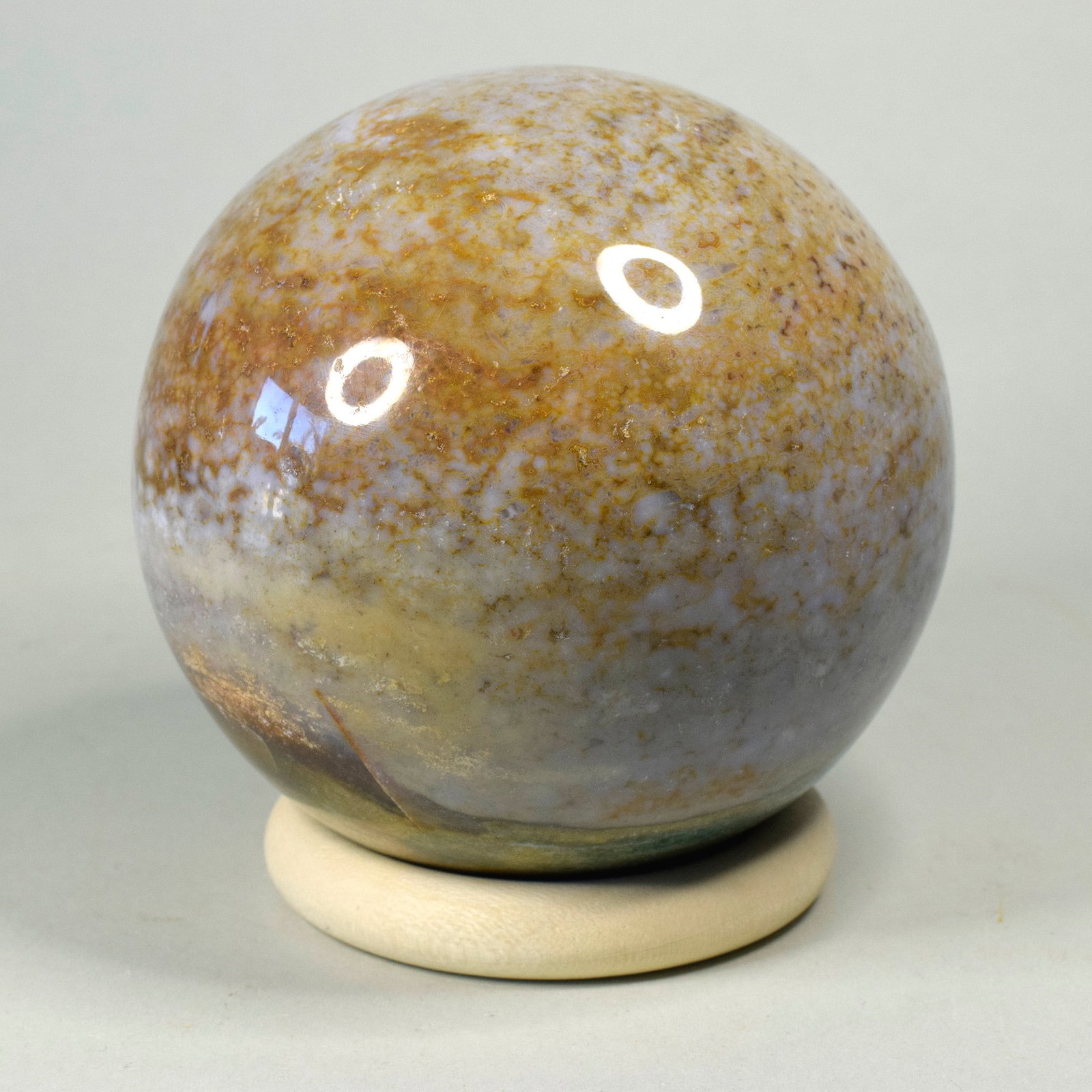 7.8 cm Polished Ocean Jasper sphere - 3