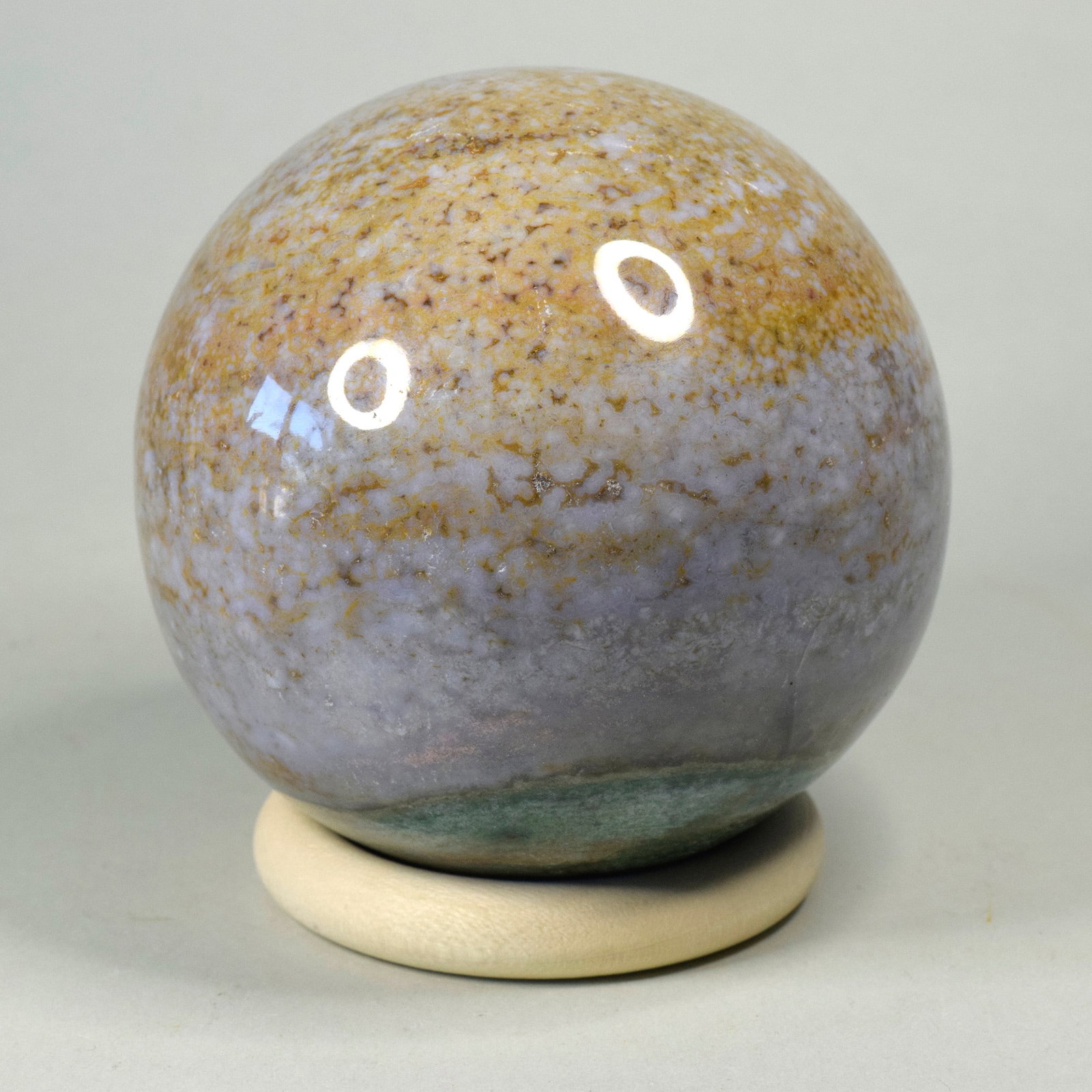 7.8 cm Polished Ocean Jasper sphere - 4