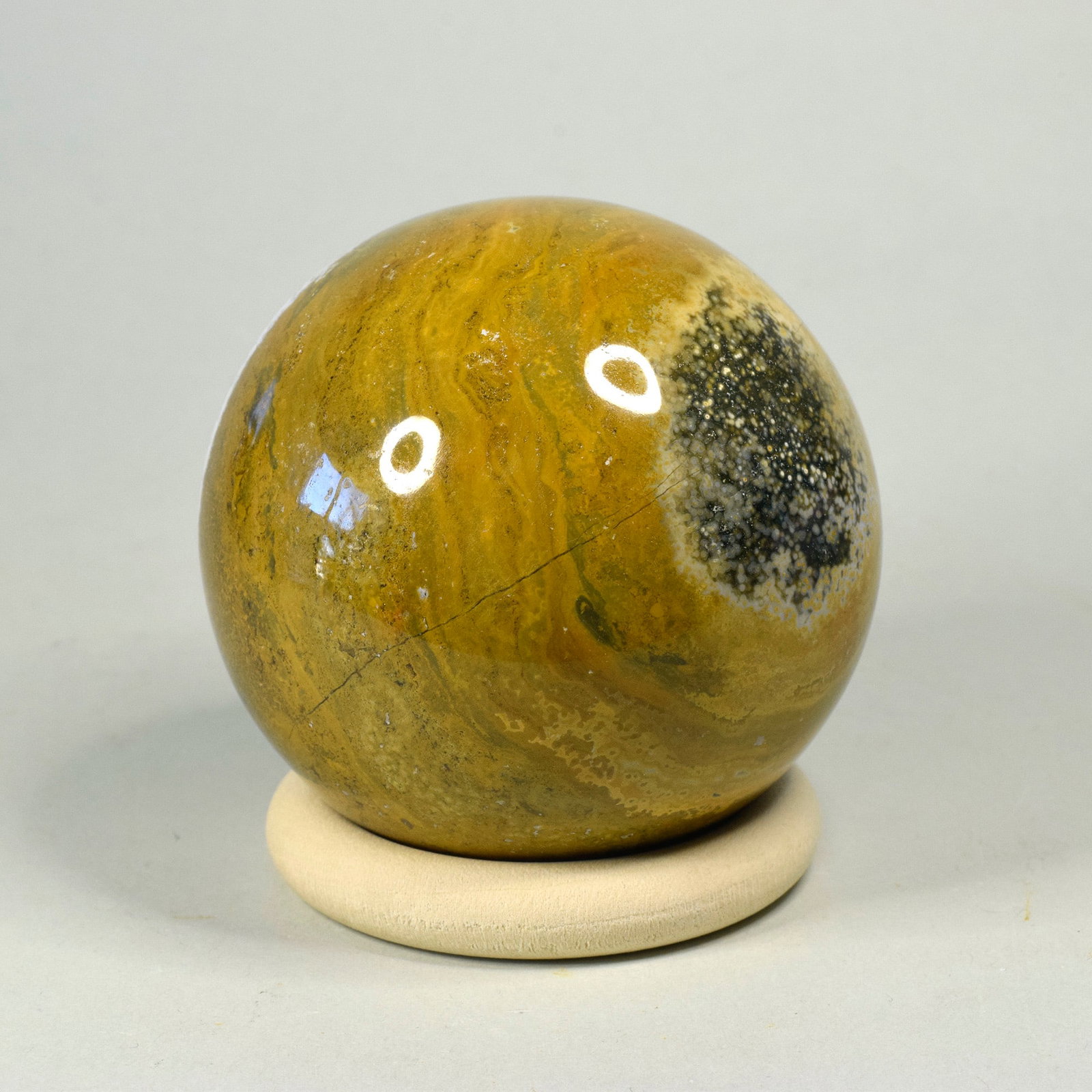 6.7 cm Polished Ocean Jasper sphere - 2
