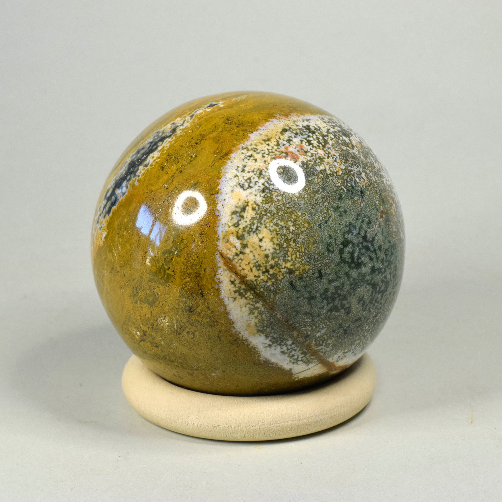 6.7 cm Polished Ocean Jasper sphere - 4