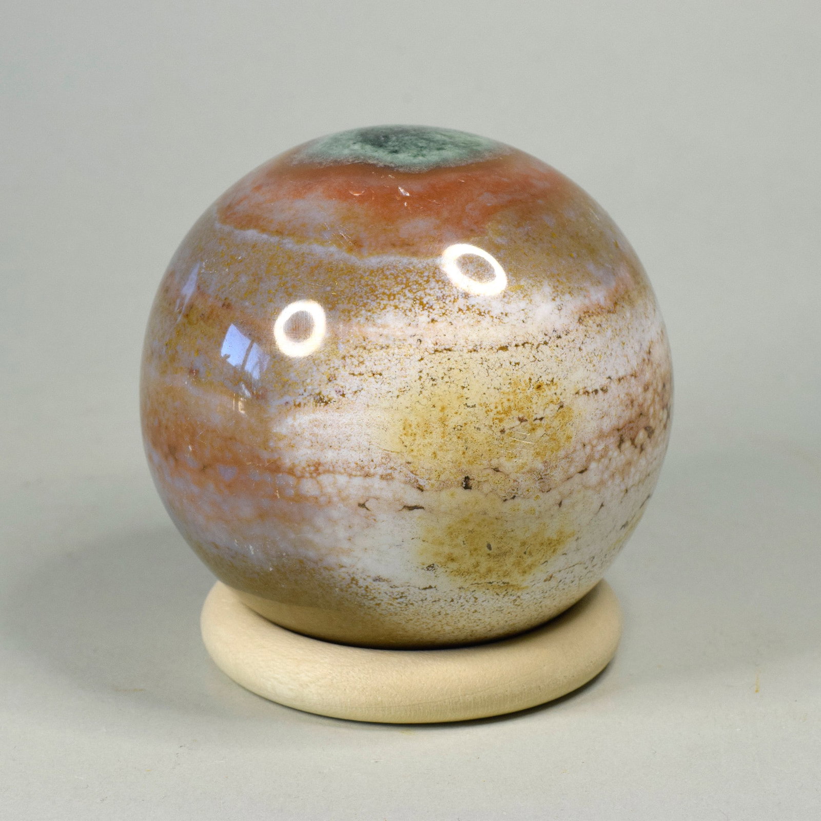 6.9 cm Polished Ocean Jasper sphere - 4
