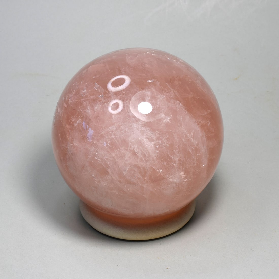 8.1 cm Rose Quartz sphere with asterism - 2