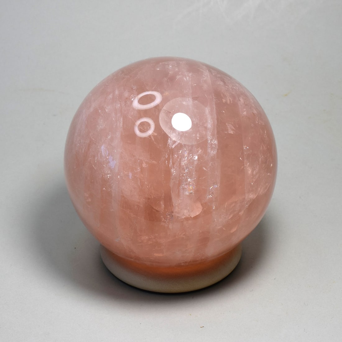 8.1 cm Rose Quartz sphere with asterism - 3