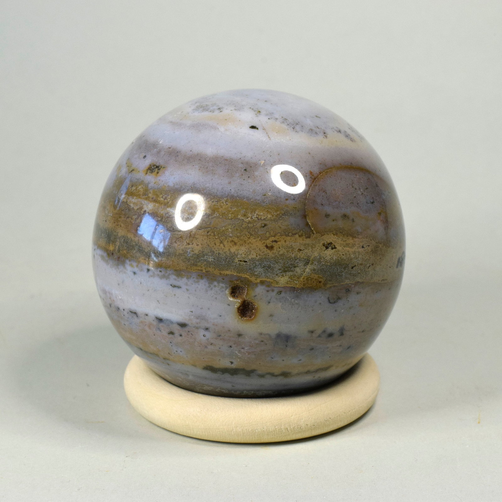 6.7 cm Polished Ocean Jasper sphere - 4
