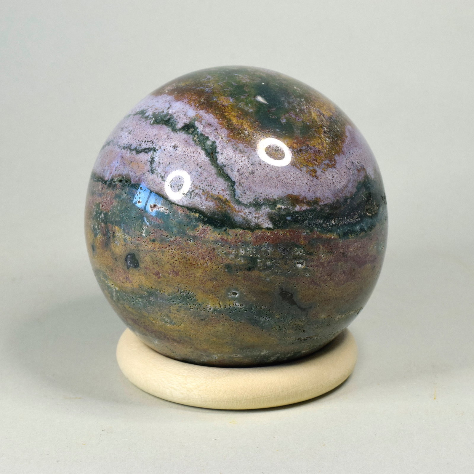7.0 cm Polished Ocean Jasper sphere - 3