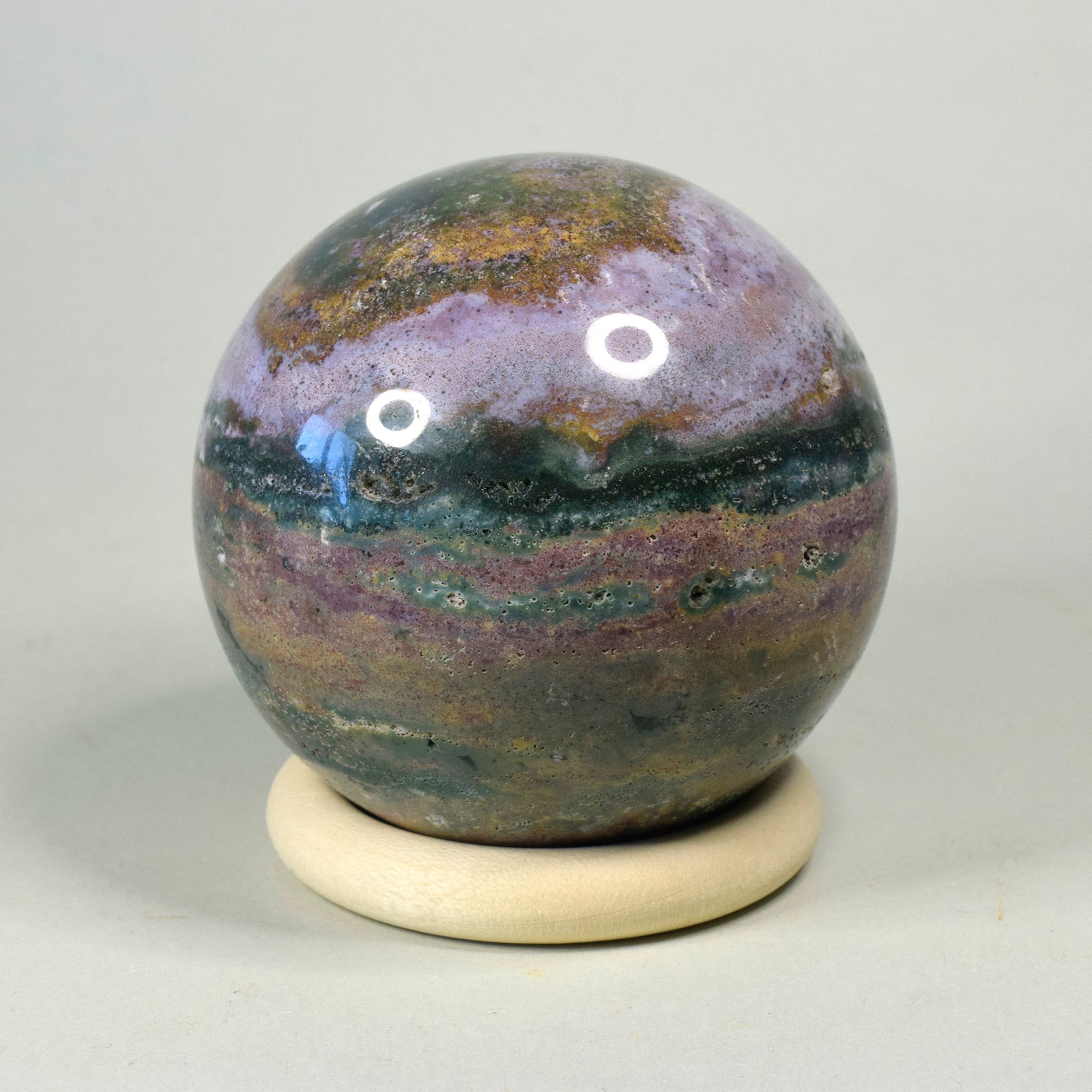 7.0 cm Polished Ocean Jasper sphere - 4