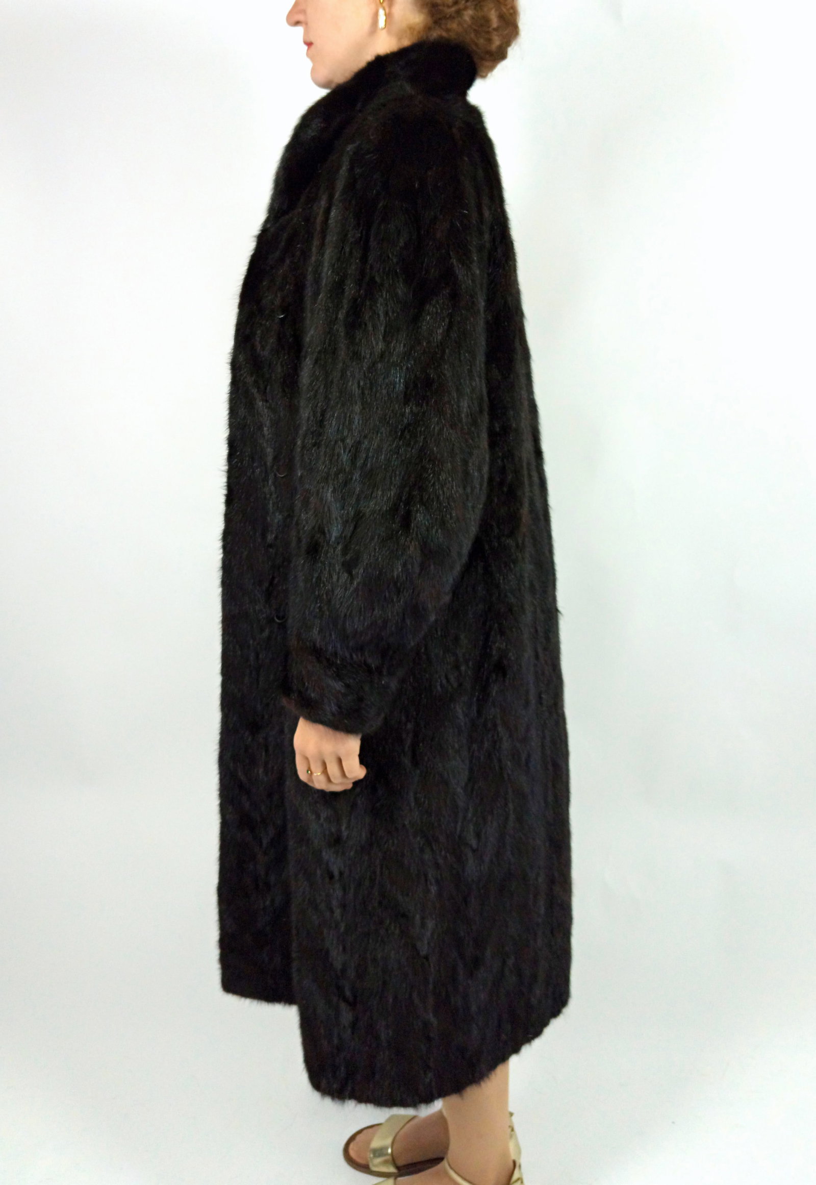 MAHOGANY MINK FUR COAT EU: XL ; US: 20 - 3