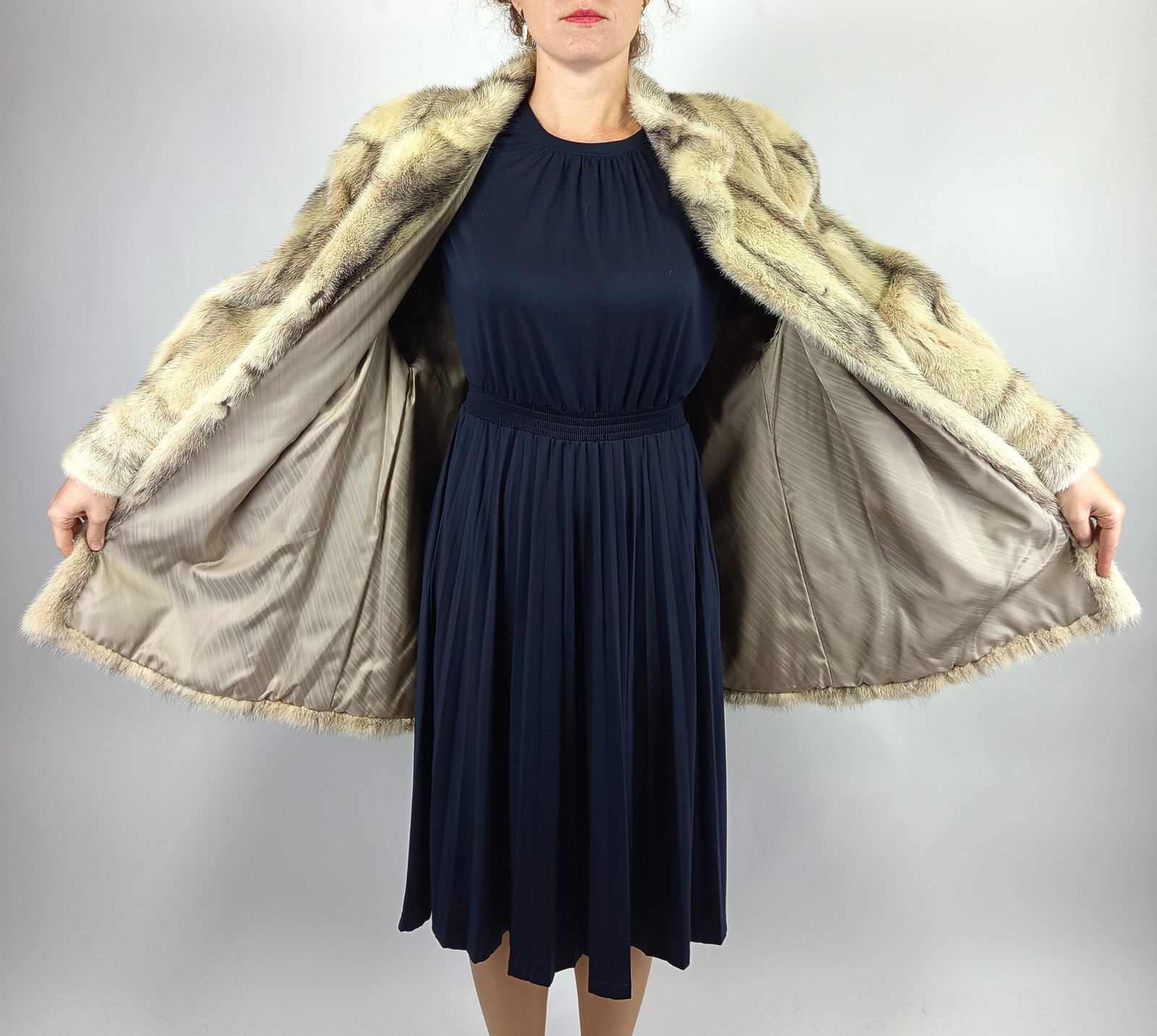 BLACK CROSS MINK FUR JACKET EU: XL ; US: 20 - 10