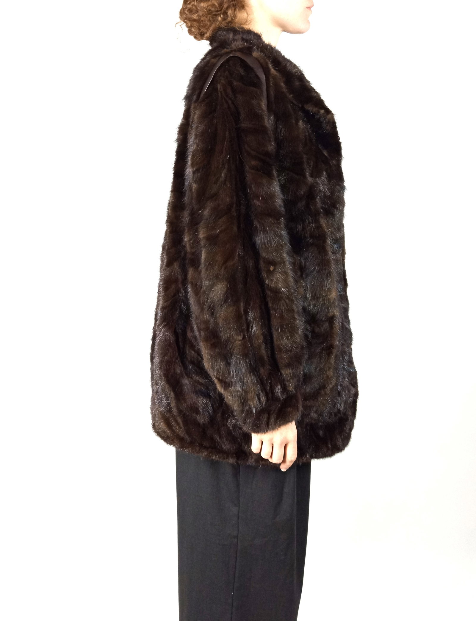 BROWN MINK JACKET EU: XL - US:20 - 10