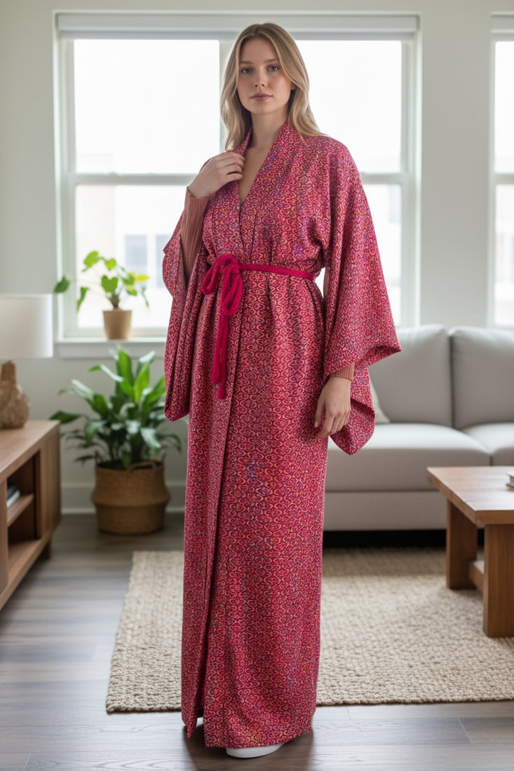BRIGHT PATTERNED KIMONO: Title: BRIGHT PATTERNED KIMONO Description: We offer in house shipping - Fedex/UPS shipping = $50; combine postage = + 30$ per lot; 5-7 working days; Dimensions: Approximate size: Length from collar: