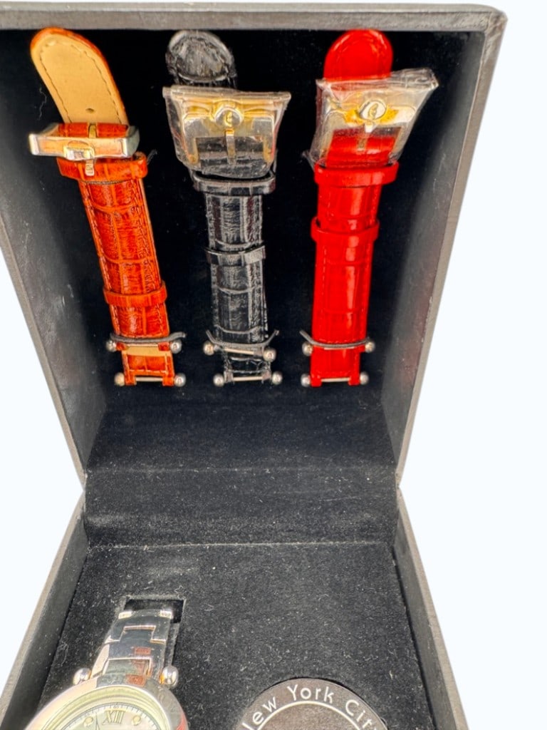 Ecclissi Sterling Silver Ladies Watch with Interchangeable Leather Straps - 4