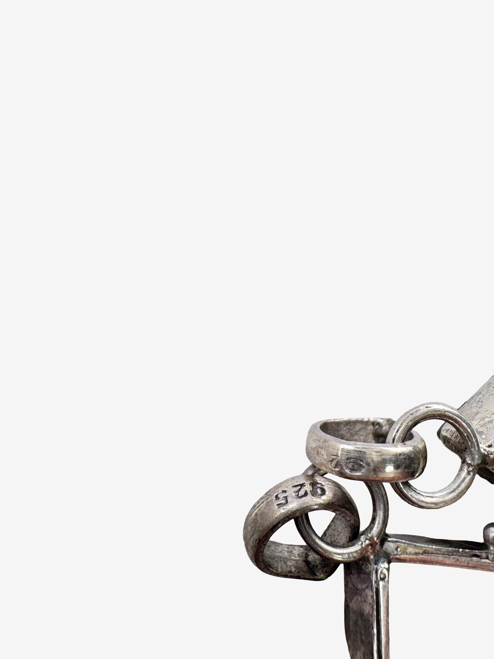 Vintage Sterling Silver Labradorite Pendant Lot Ð Flashing Blue Fire Stones 1.5Ó & 2Ó - 4