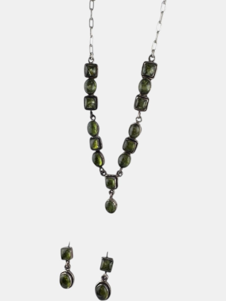 Vintage Sterling Silver Peridot Set - 3