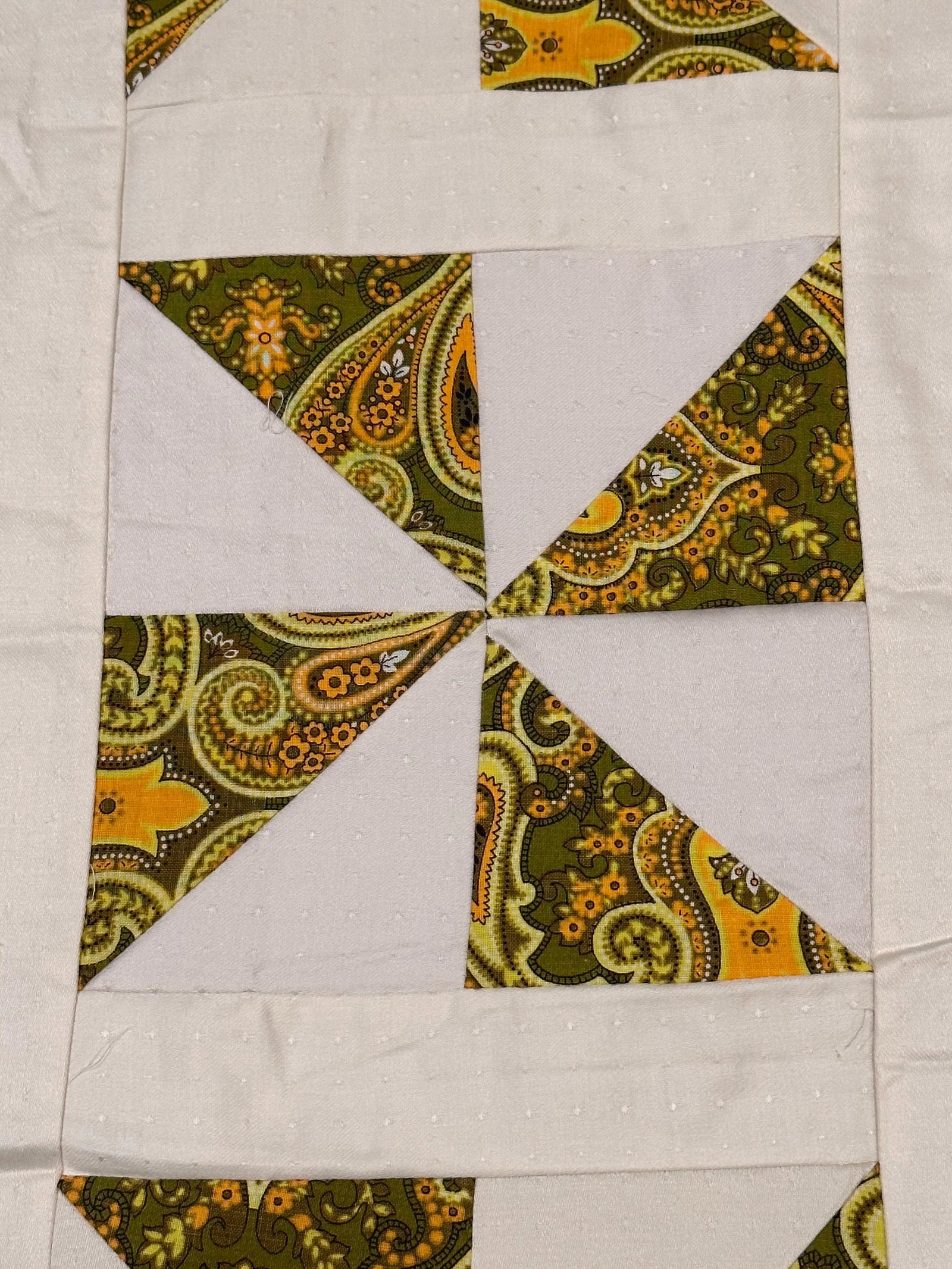 Vintage Mid 20th Century Throw Size Paisley Quilt Top - 2