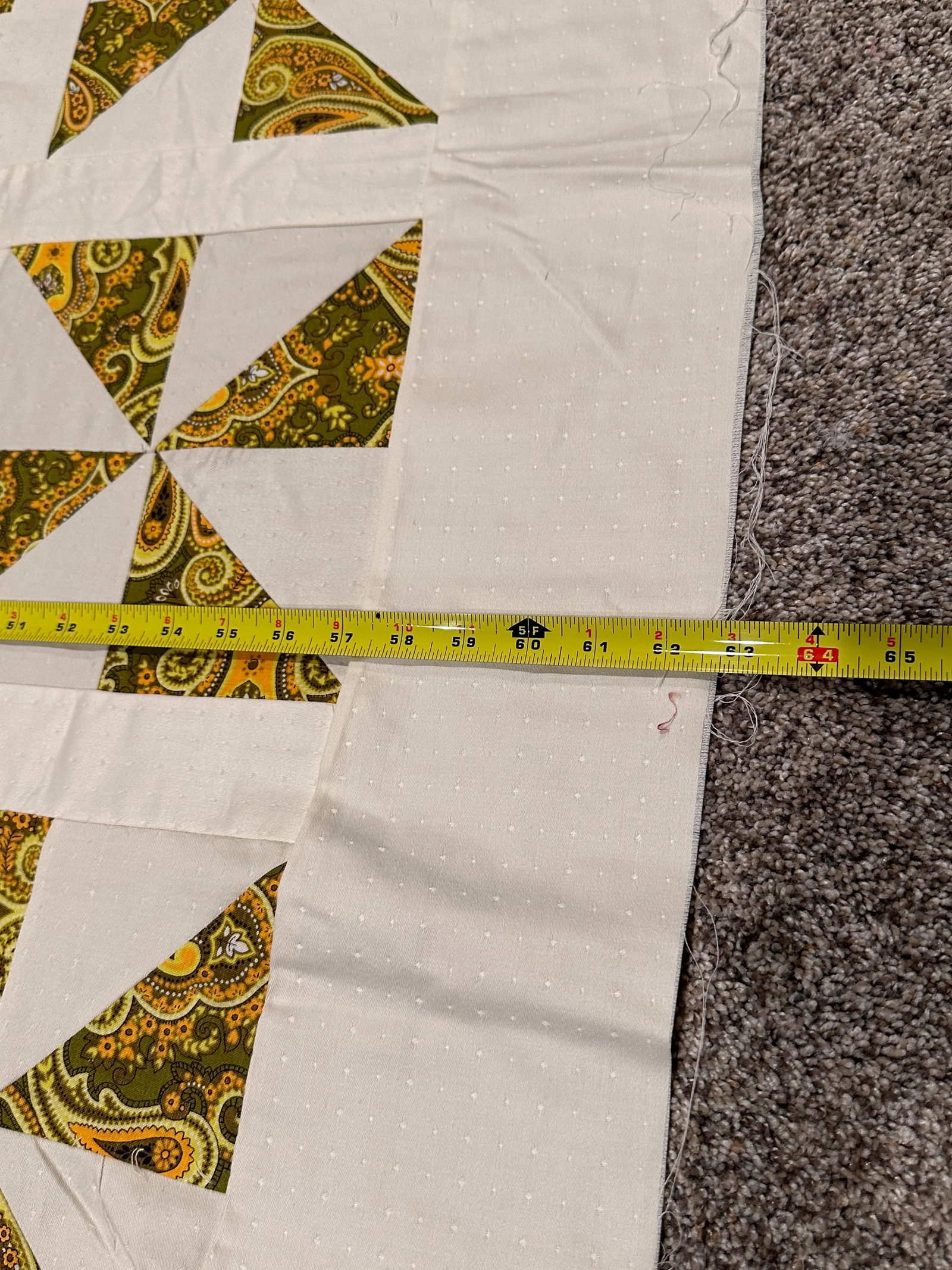 Vintage Mid 20th Century Throw Size Paisley Quilt Top - 4