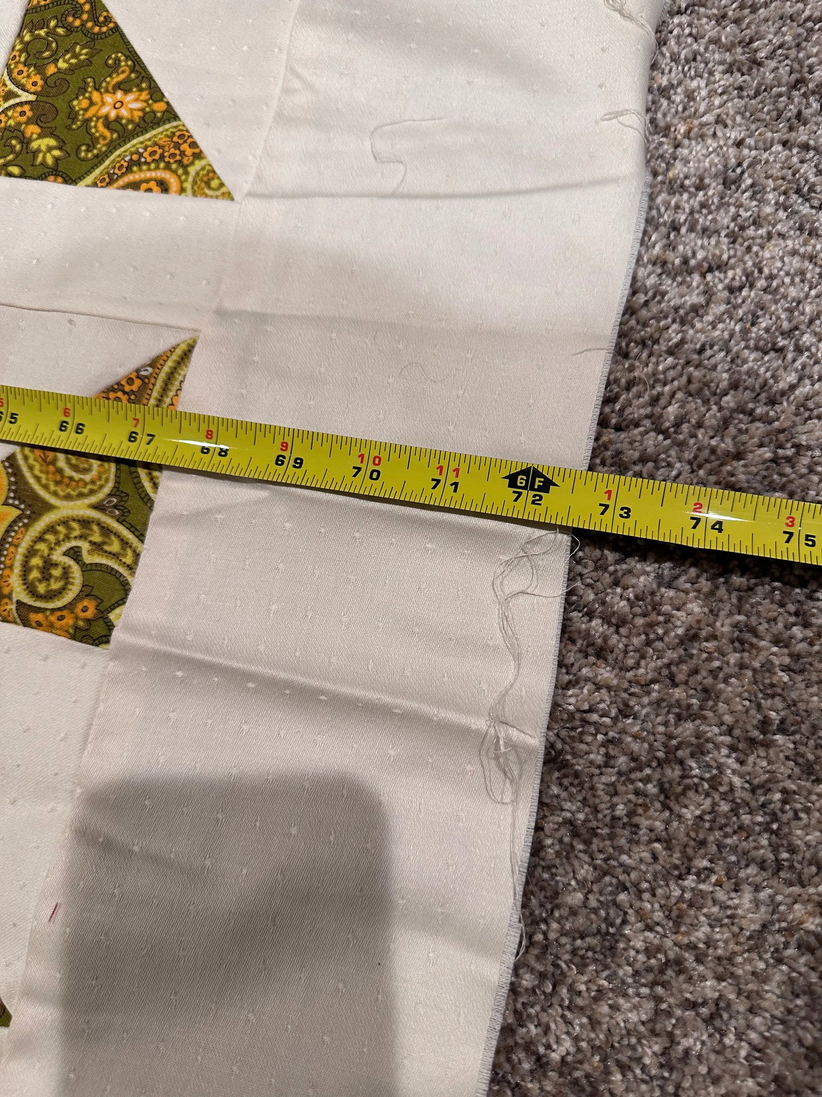 Vintage Mid 20th Century Throw Size Paisley Quilt Top - 5