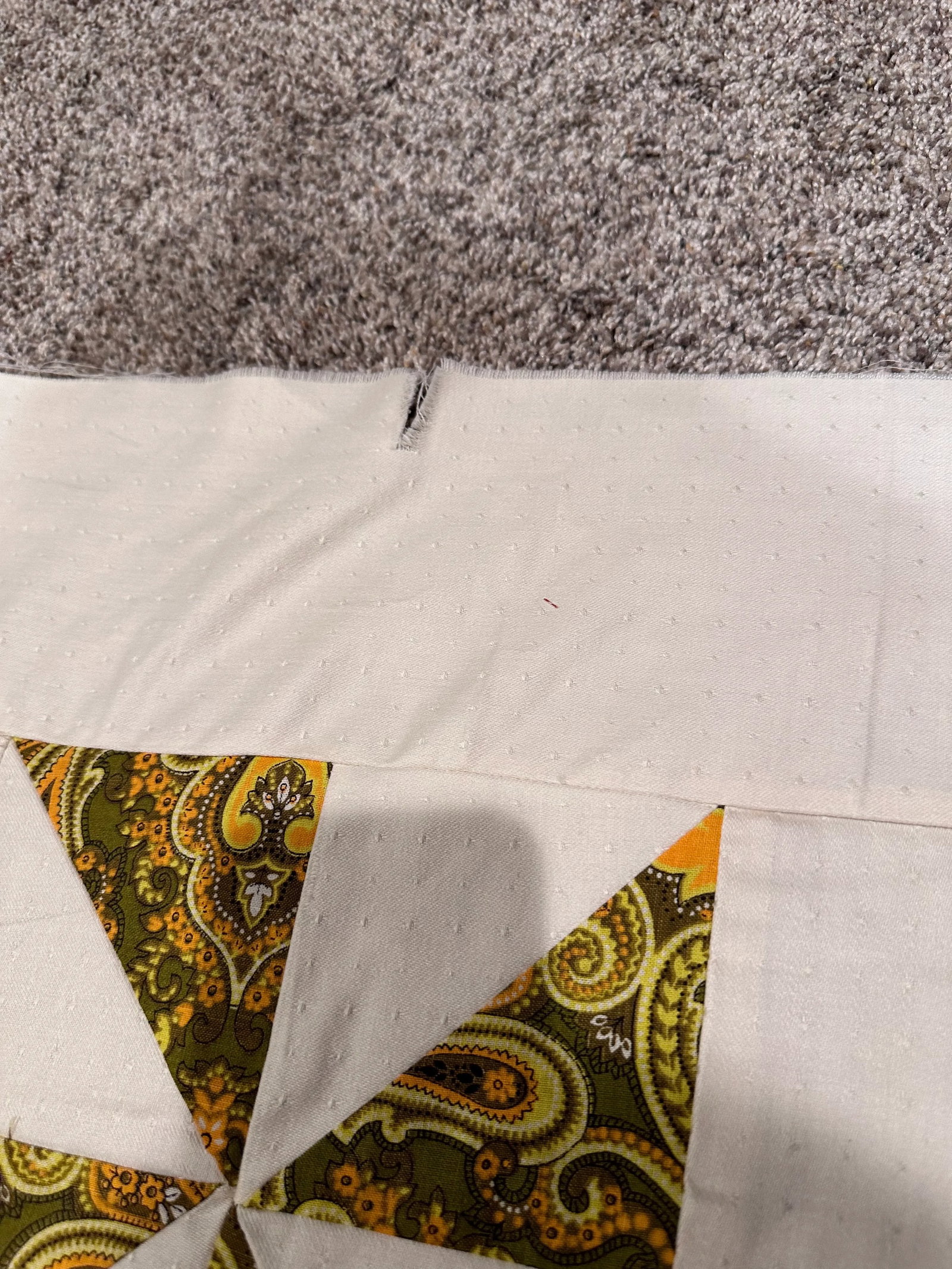 Vintage Mid 20th Century Throw Size Paisley Quilt Top - 6