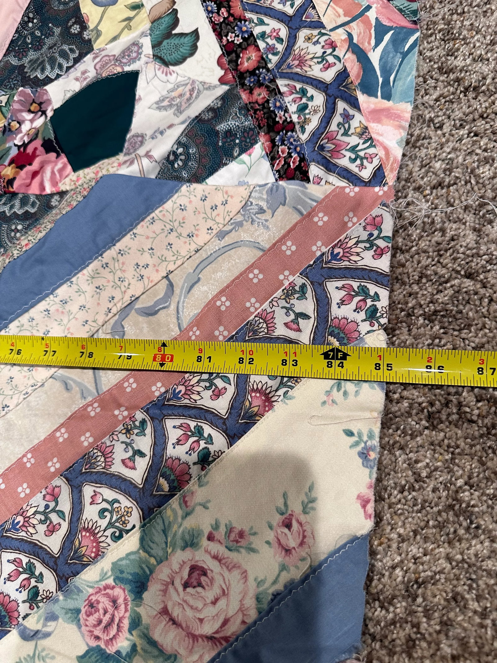 Vintage Mid 20th Century Twin Size Quilt Top - 4