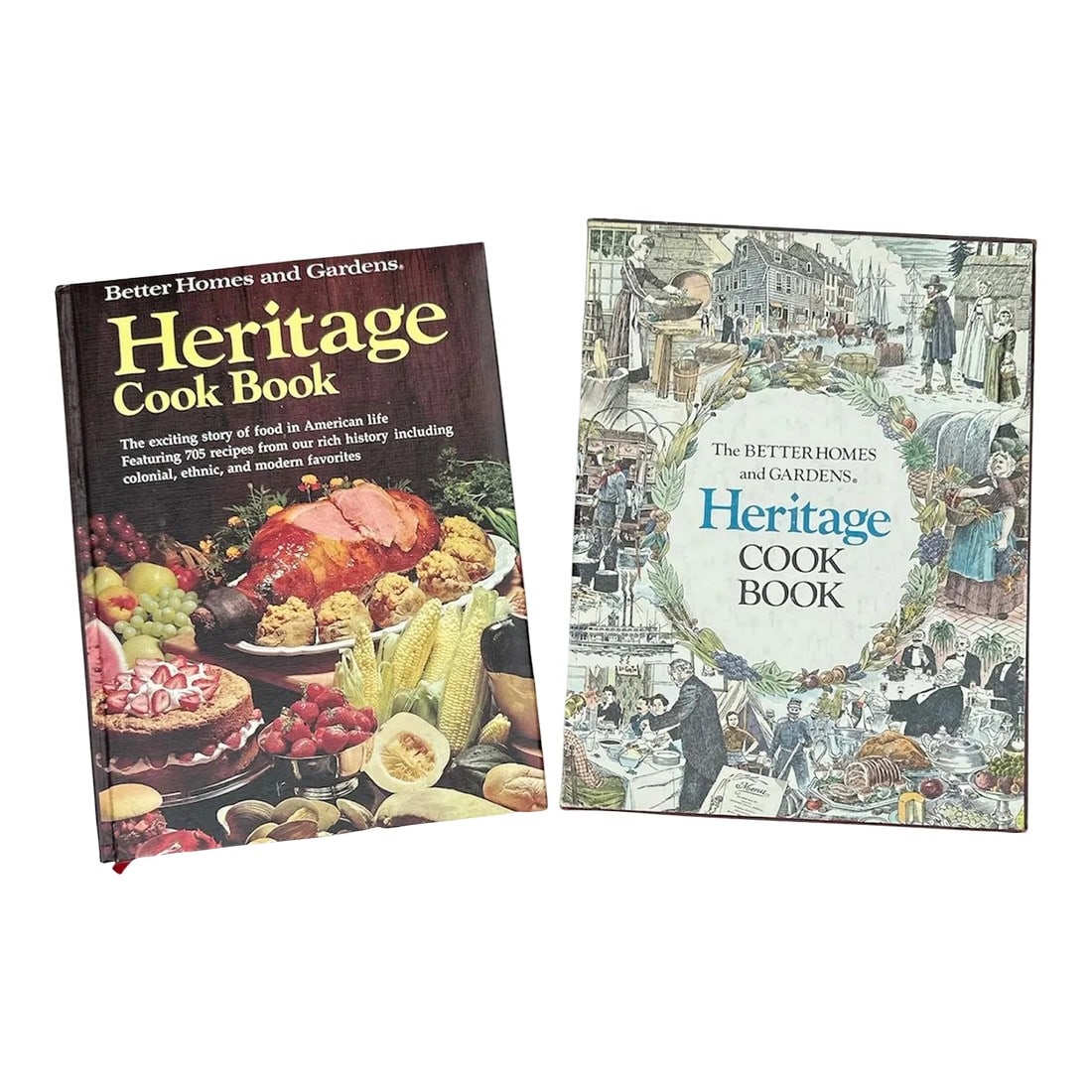 Better Homes & Gardens Heritage Cook Book 1975 First Edition: Vintage Better Homes and Gardens Heritage Cook Book published in 1975 with 400 pages and ribbon page marker. Padded hardcover book with slip case-a cardboard dust jacket. A comprehensive cookbook