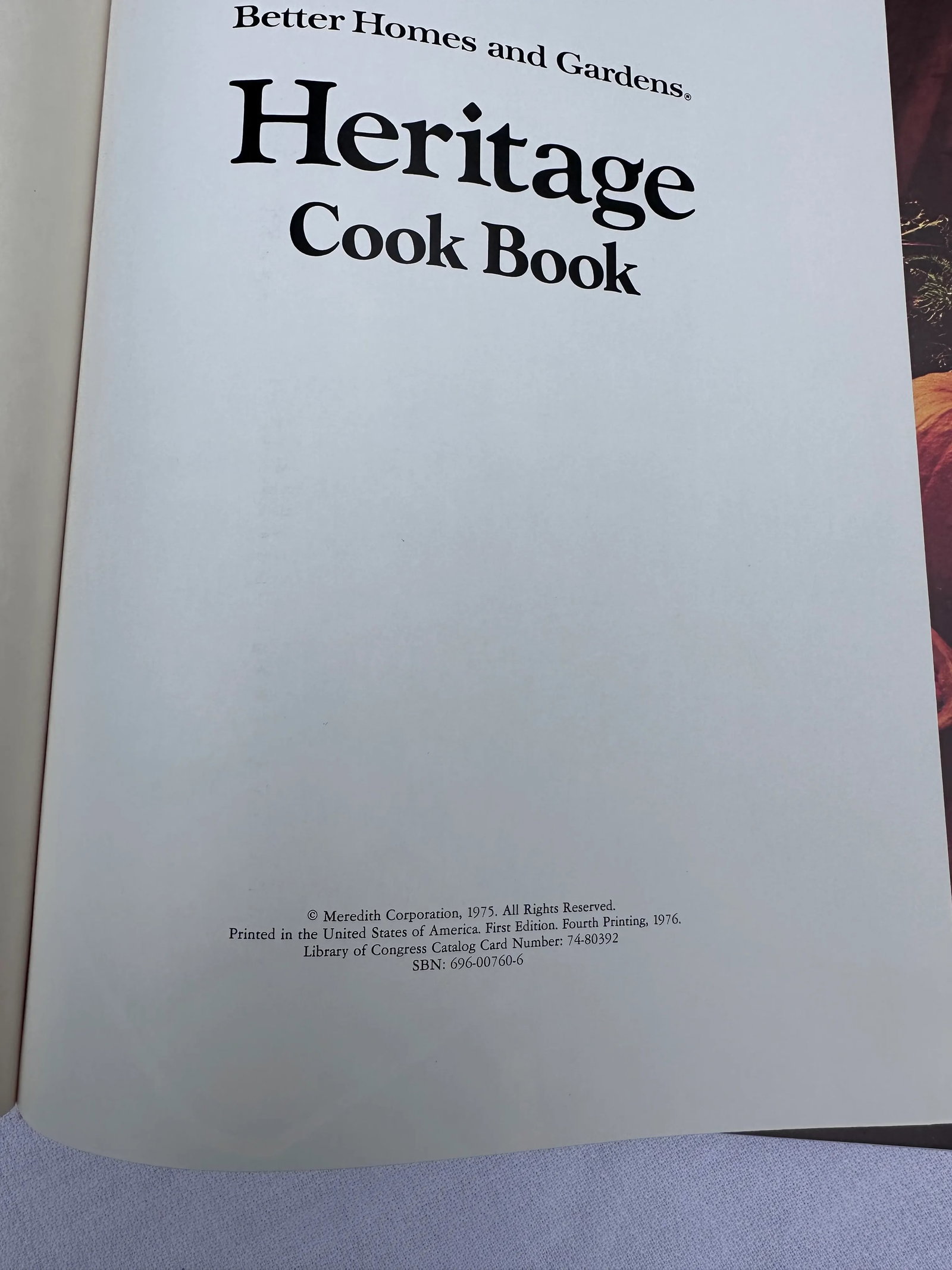 Better Homes & Gardens Heritage Cook Book 1975 First Edition - 2